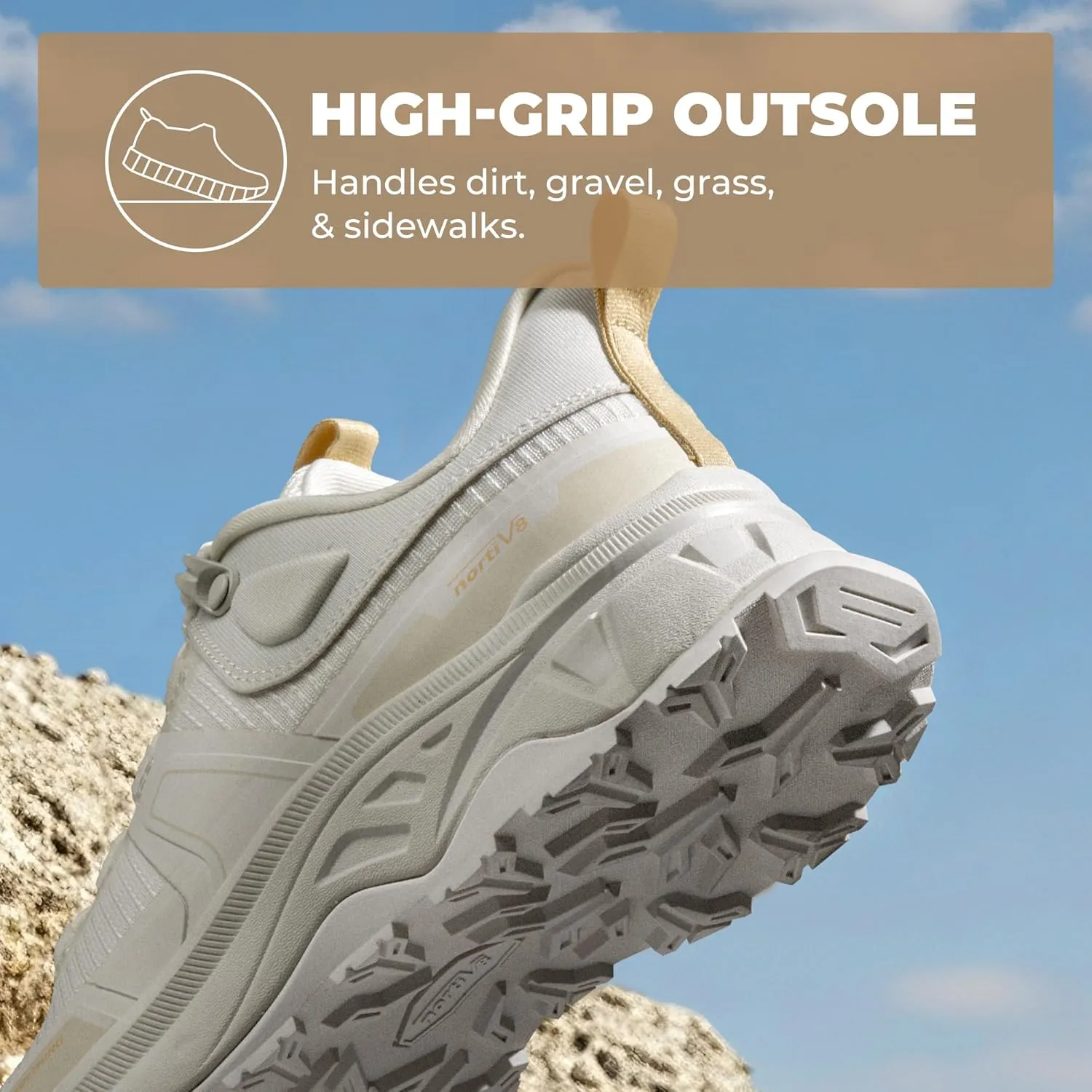 NORTIV 8 Women's Lightweight Hiking Shoes Quick Laces Outdoor Fashion Sneakers