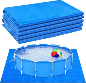 Nuanchu 1Pcs 16 x 16 Ft Swimming Pool Ground Cloth Rectangular Waterproof PE Swimming Pool Liner Pad for Above Ground Swimming Pools Heavy Duty Pool Ground Mat Prevents Punctures Pool Tarp