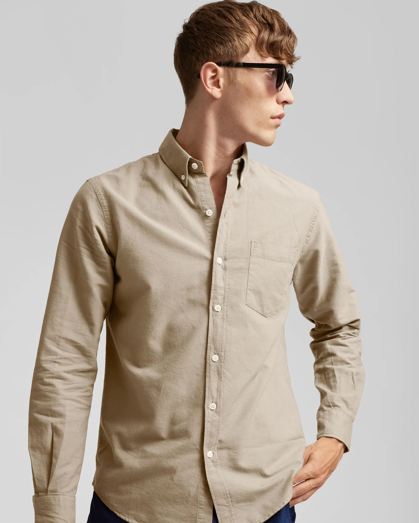 Organic Button Down Shirt - Marine Blue
