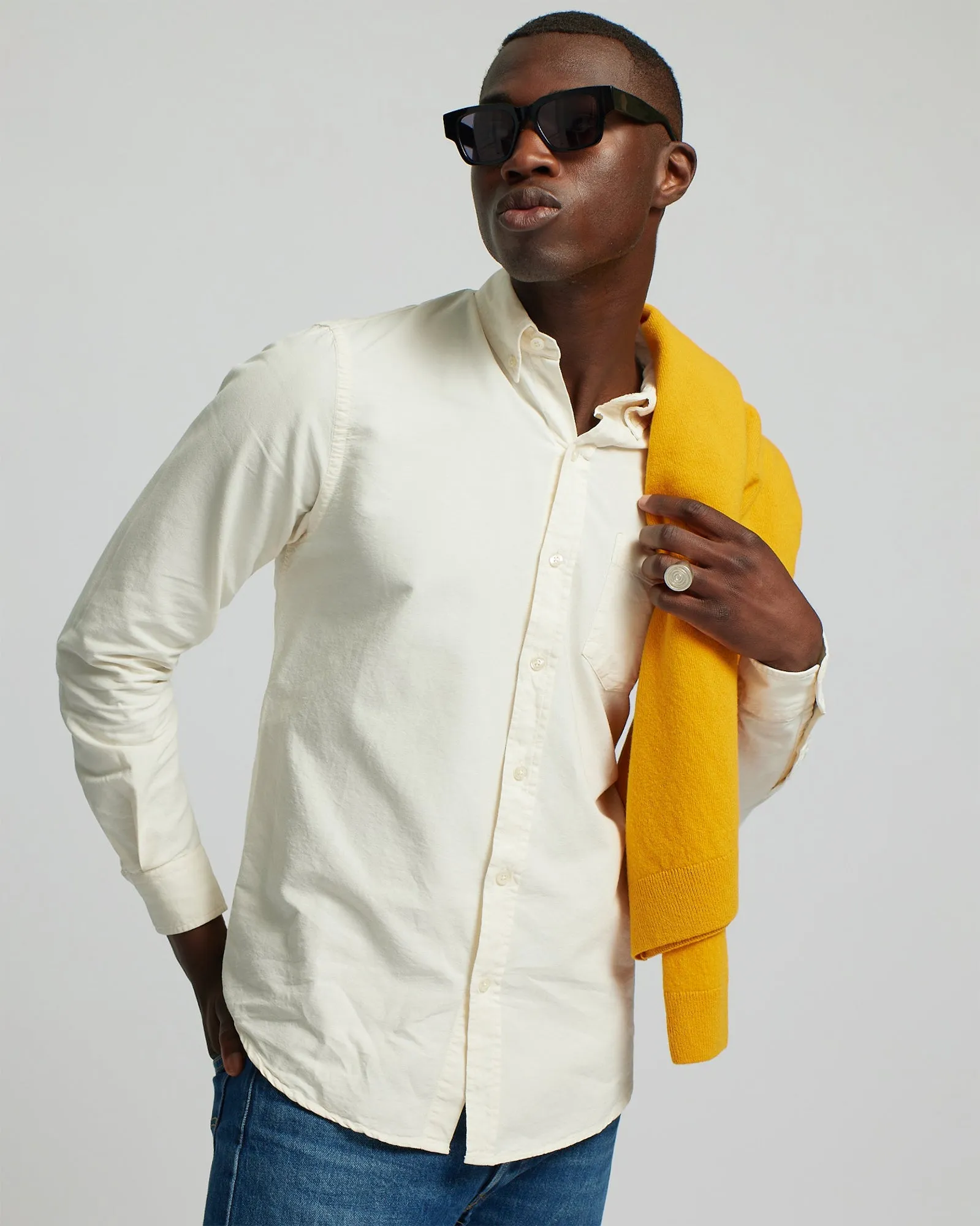 Organic Button Down Shirt - Marine Blue