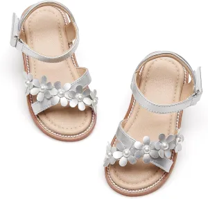 Otter MOMO Girls Open Toe Princess Flat Sandals with Comfort Sole Summer Sandals