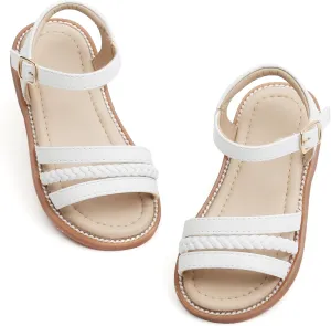Otter MOMO Girls Open Toe Princess Flat Sandals with Comfort Sole Summer Sandals