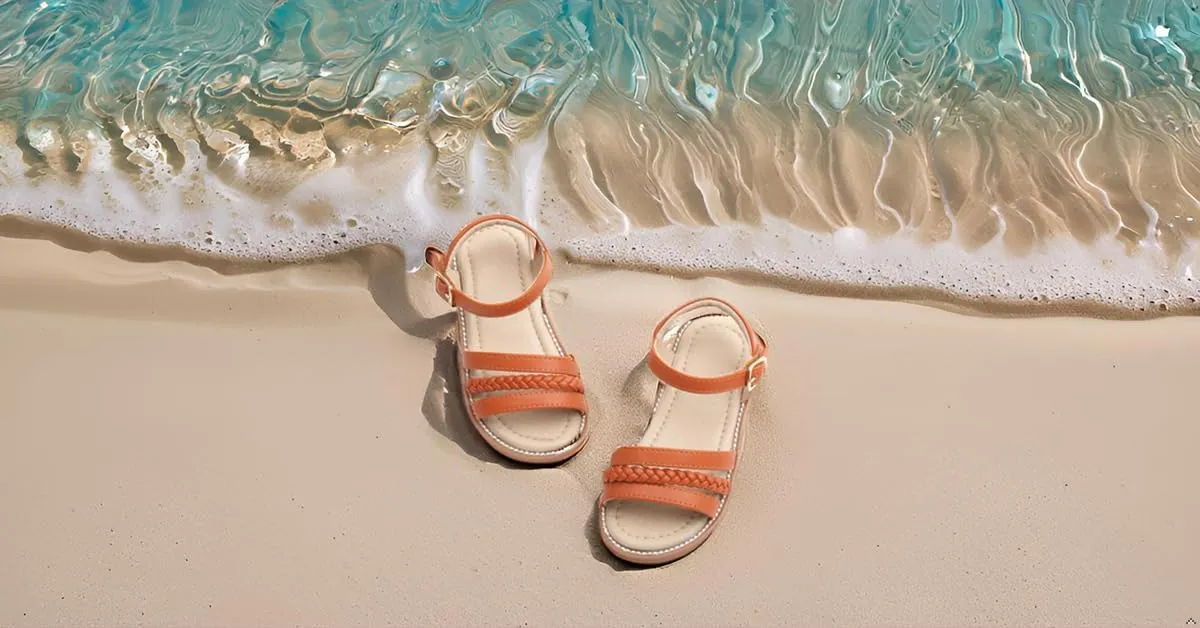Otter MOMO Girls Open Toe Princess Flat Sandals with Comfort Sole Summer Sandals