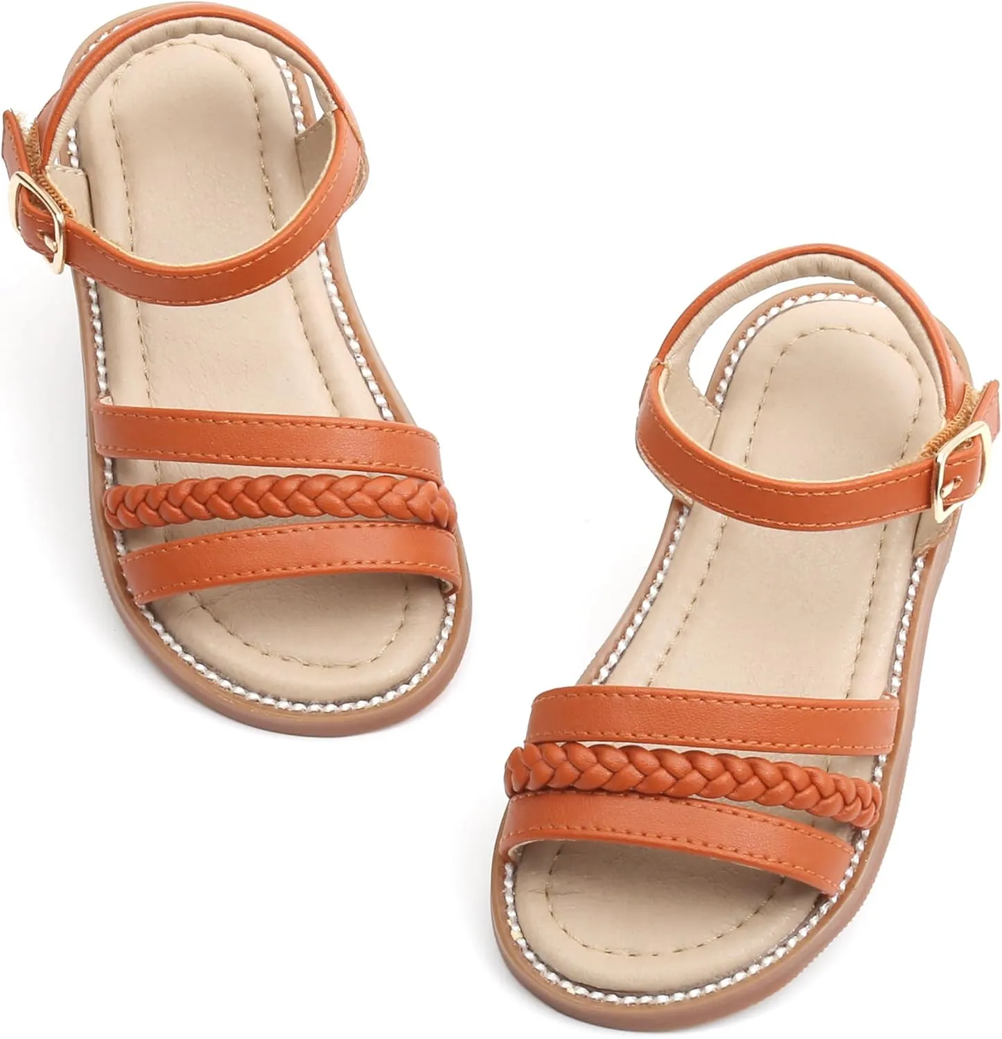 Otter MOMO Girls Open Toe Princess Flat Sandals with Comfort Sole Summer Sandals