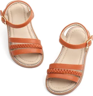 Otter MOMO Girls Open Toe Princess Flat Sandals with Comfort Sole Summer Sandals