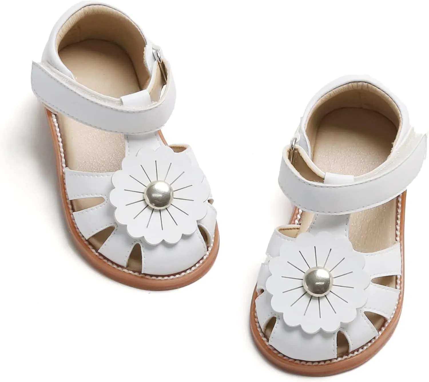 Otter MOMO Girls Open Toe Princess Flat Sandals with Comfort Sole Summer Sandals
