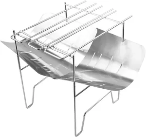 Outdoor Wood Stove Foldable Ultralight, Portable Tent Camping Stove Carbon Steel/Stainless Steel for Cooking Heating BBQ Fishing RV Travel with Carry Bag