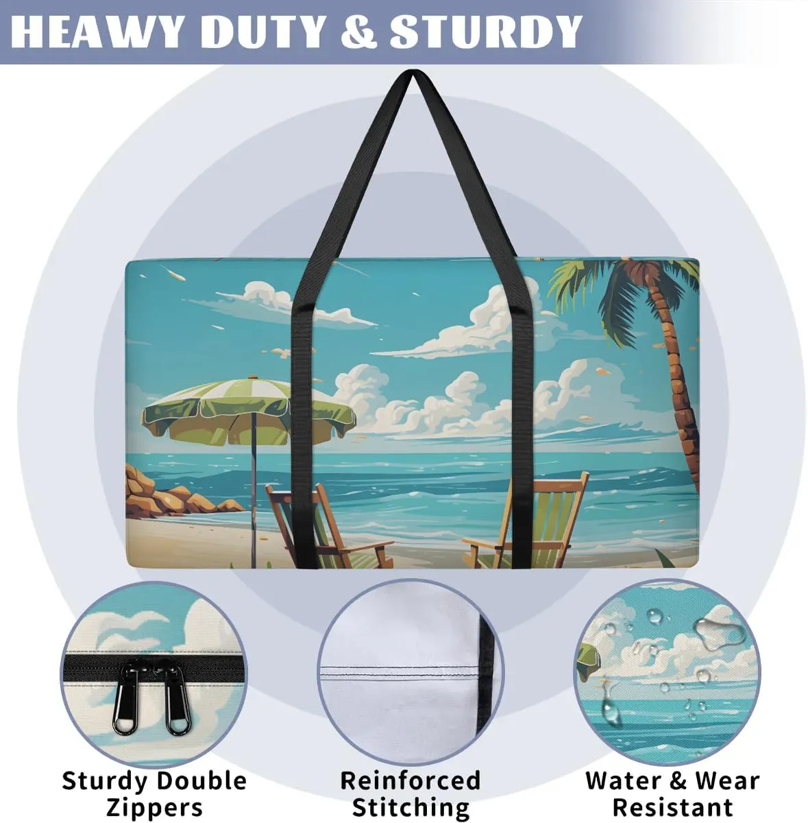 Oversized Moving Bags Beach Time Leisure Waterproof Storage Totes Large Storage Bags for Clothes Packing Bags for Moving Travel & Clothes Storage