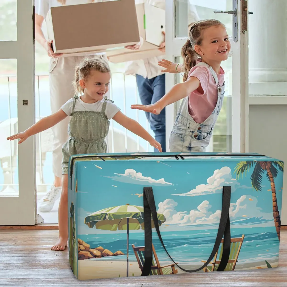 Oversized Moving Bags Beach Time Leisure Waterproof Storage Totes Large Storage Bags for Clothes Packing Bags for Moving Travel & Clothes Storage