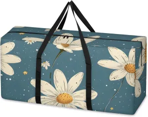 Oversized Moving Bags Daisy Foral Printed Waterproof Storage Totes Large Storage Bags for Clothes Packing Bags for Moving Travel & Clothes Storage