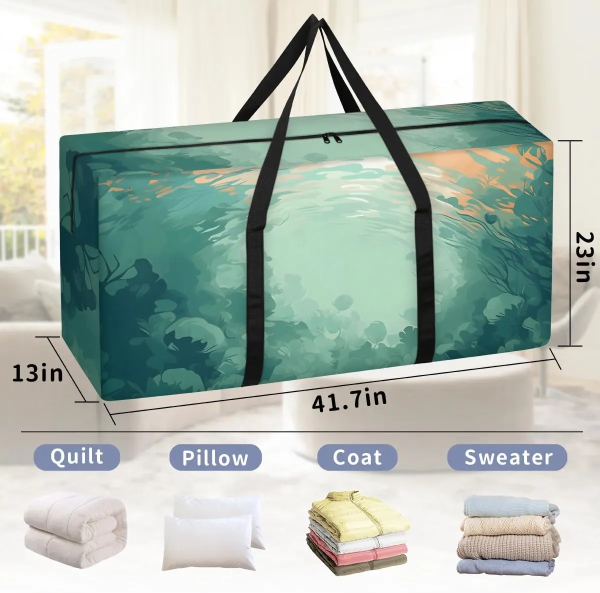 Oversized Moving Bags Deep Sea Ocean Waterproof Storage Totes Large Storage Bags for Clothes Packing Bags for Moving Travel & Clothes Storage