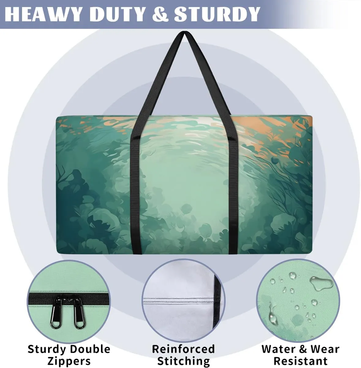 Oversized Moving Bags Deep Sea Ocean Waterproof Storage Totes Large Storage Bags for Clothes Packing Bags for Moving Travel & Clothes Storage