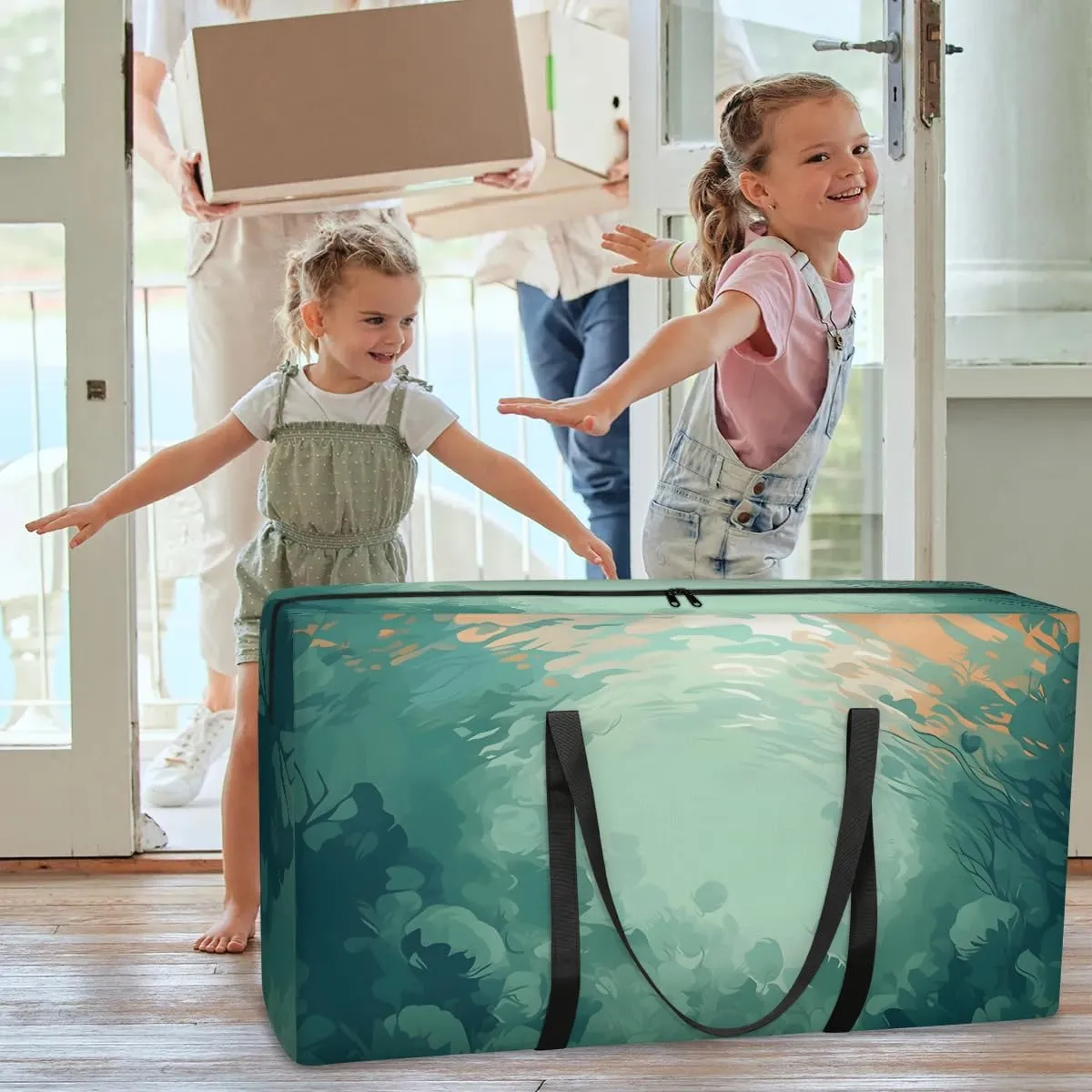 Oversized Moving Bags Deep Sea Ocean Waterproof Storage Totes Large Storage Bags for Clothes Packing Bags for Moving Travel & Clothes Storage