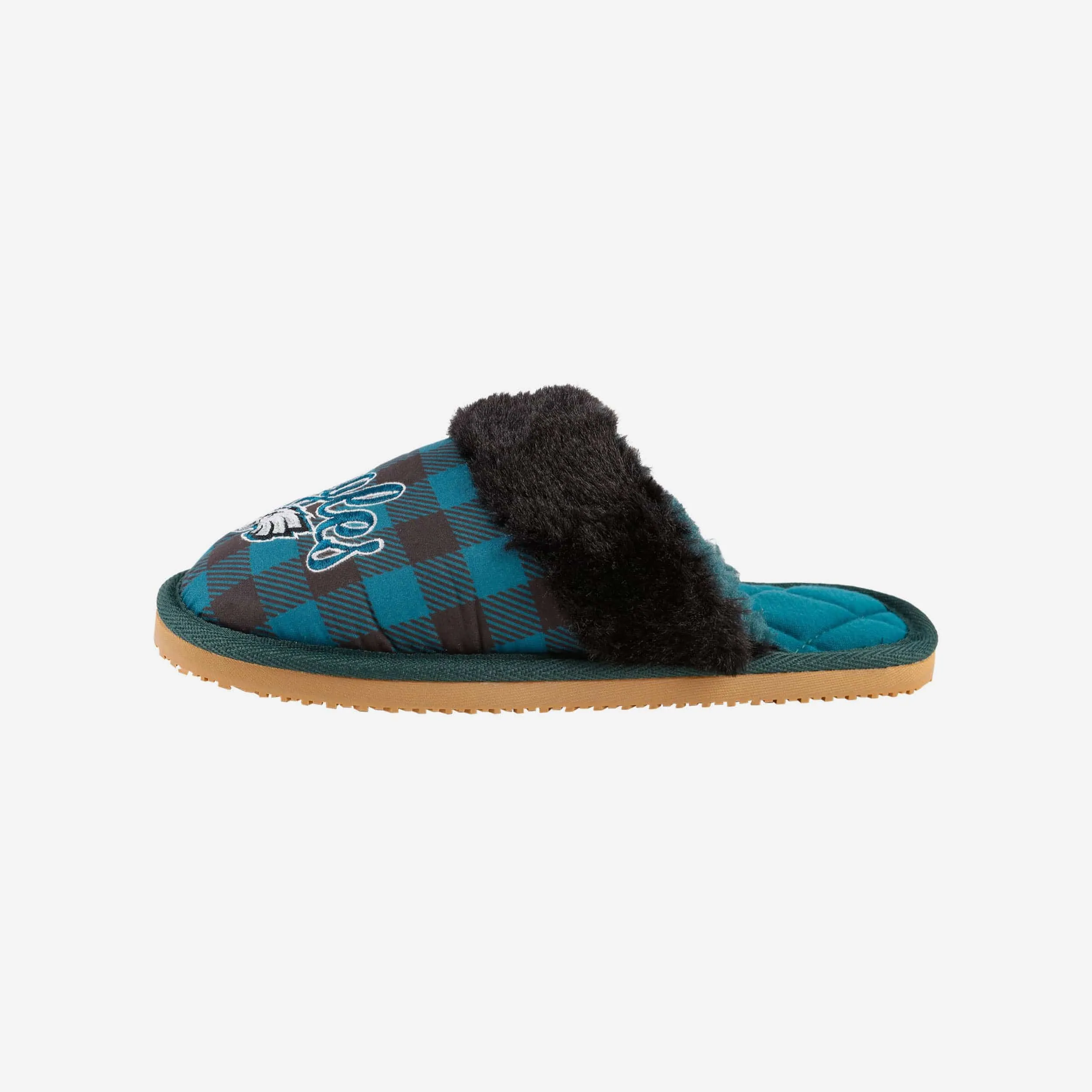 Philadelphia Eagles Womens Plaid Sherpa Mule Slipper