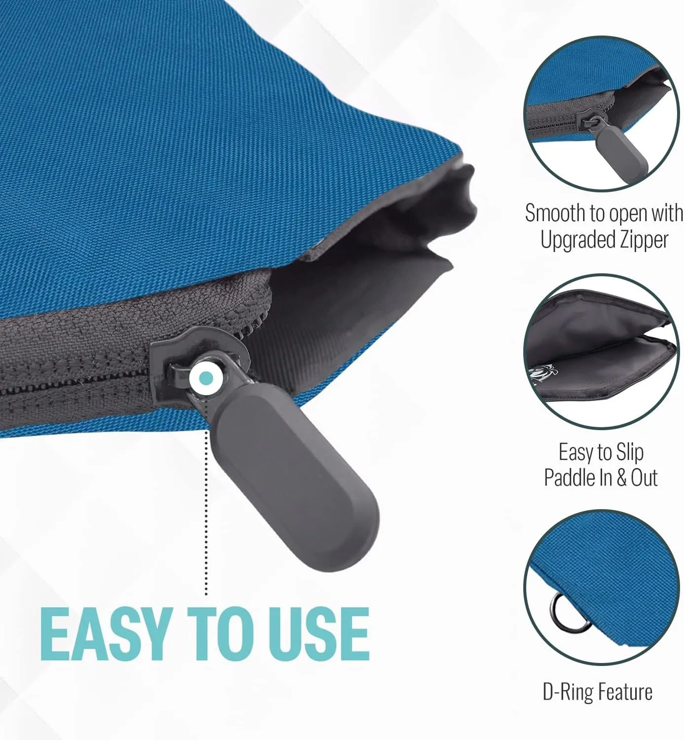 Pickleball Paddle Sleeve | Canvas Cover with Padding and Zipper | Protective Paddle Case for Rackets | Lightweight Pickleball Holder for Storage | Cover Only | Elongated & Standard Size