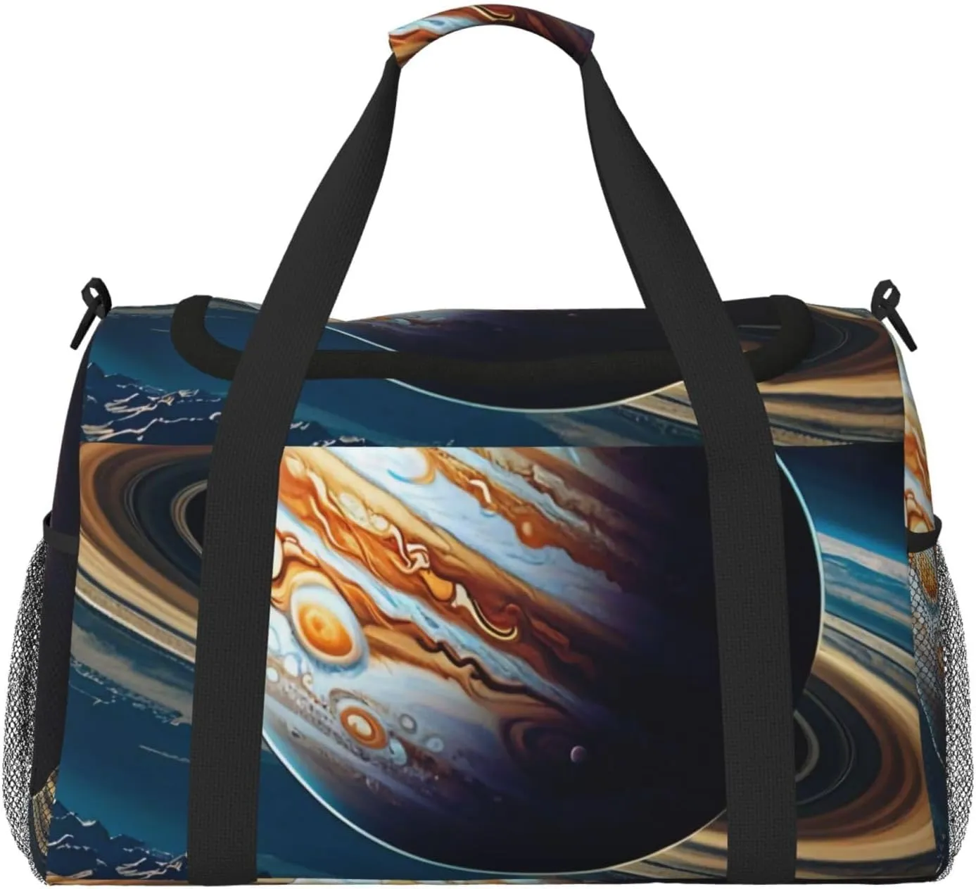 Planet Jupiter Print Travel Duffel Bag for Men & Women, Foldable Travel Bags and Spacious Weekender Tote Bag for Storage Toiletry Luggage Personal Item