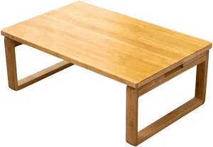 Portable Rectangle Foldable Coffee Table Japanese Tea Table, Bamboo Low Table for Sitting on The Floor, Dining Table, Tatami Table for Living Room Bedroom Meditation (Size:27.6*19.7*12.2in)