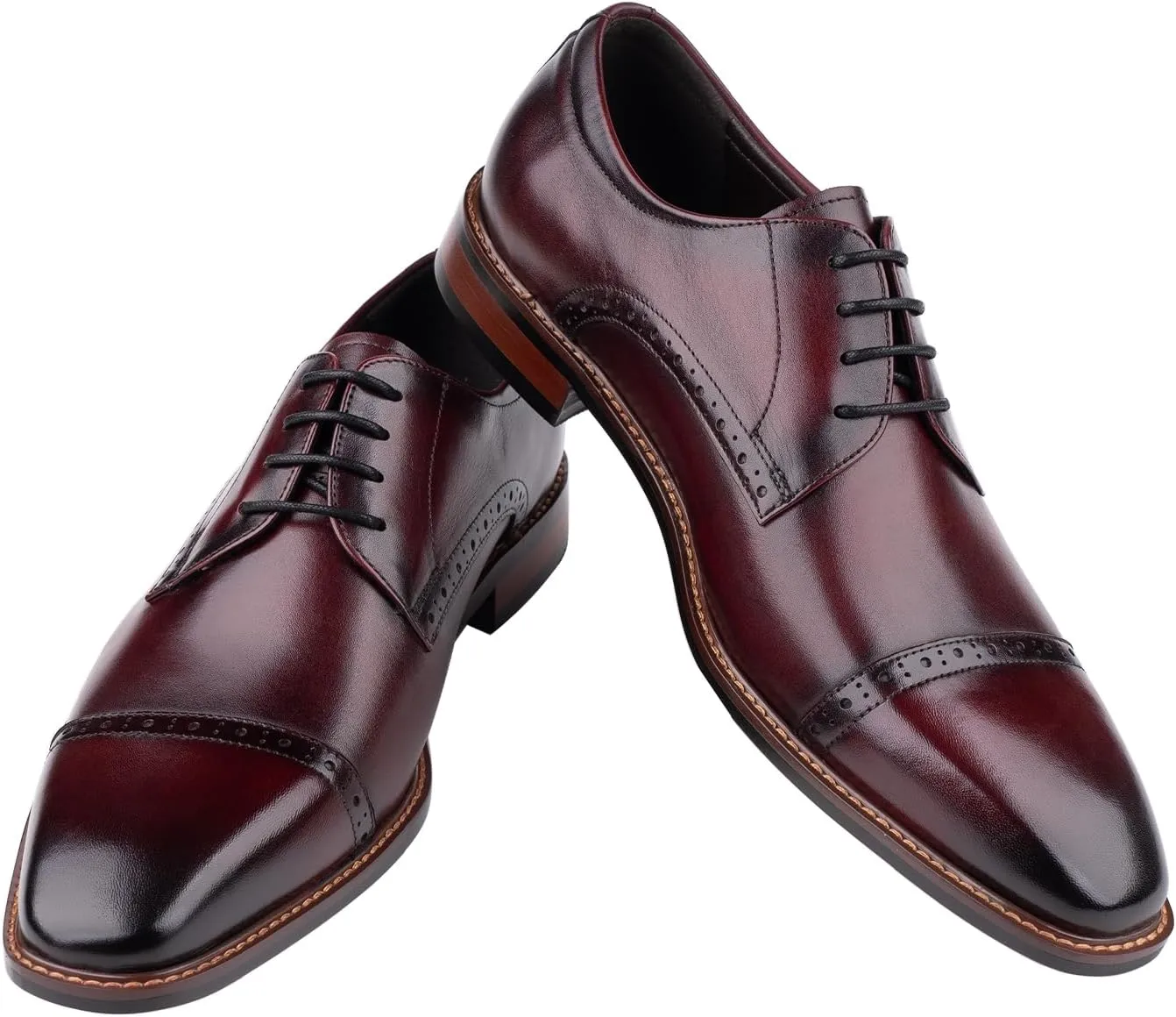 Premium Men's Genuine Leather Oxford Dress Shoes - Handcrafted Formal Business Lace-Up Shoes for Office & Professional Occasions