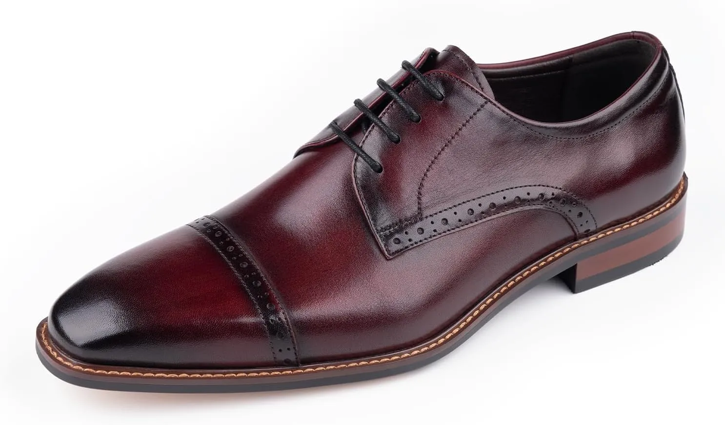 Premium Men's Genuine Leather Oxford Dress Shoes - Handcrafted Formal Business Lace-Up Shoes for Office & Professional Occasions