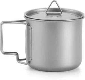 Pure titanium water cup outdoor camping portable mug(500ml)