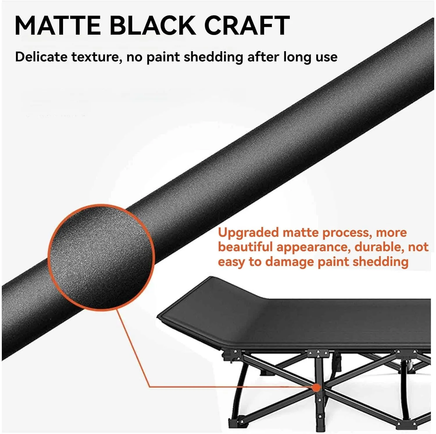 Queen Folding Bed/Accompanying/Office Nap/Camp Bed, Cot for Camping, Steel Pipe, 600D Oxford Cloth, Ergonomics, Non-Slip Foot Pad, Portable Storage(66x176)