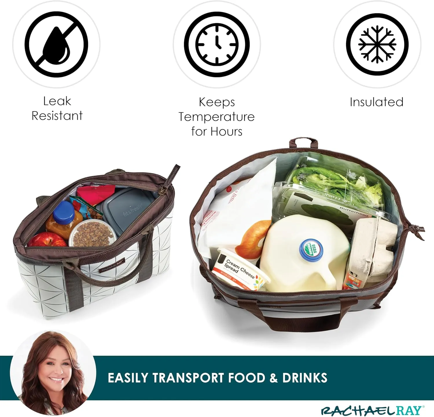 Rachael Ray Chillout Soft Sided Cooler Bag - Insulated, Leak Proof, Portable for Travel