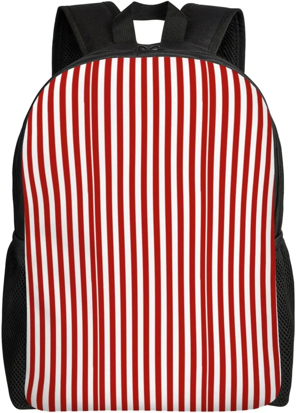 Red And White Stripes Minimalist Laptop Backpack – Waterproof Business Travel Bag, Breathable Design, Modern Work & Leisure