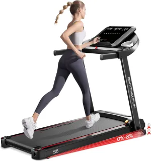 RHYTHM FUN Treadmills for Home, 8.0 MPH Walking Pad Treadmill with Incline up to 8%, Foldable Treadmill with Handles, Low Noise Walking Pad for 300 lbs