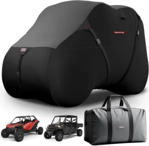 Rosefray UTV Cover, Waterproof 420D Heavy Duty Protection UTV Covers 2-3 Seater/4-6 Seater Compatible with Polaris Ranger RZR General PRO XP 4 Can-Am Maverick X3 Yamaha SxS XL Black/Gray