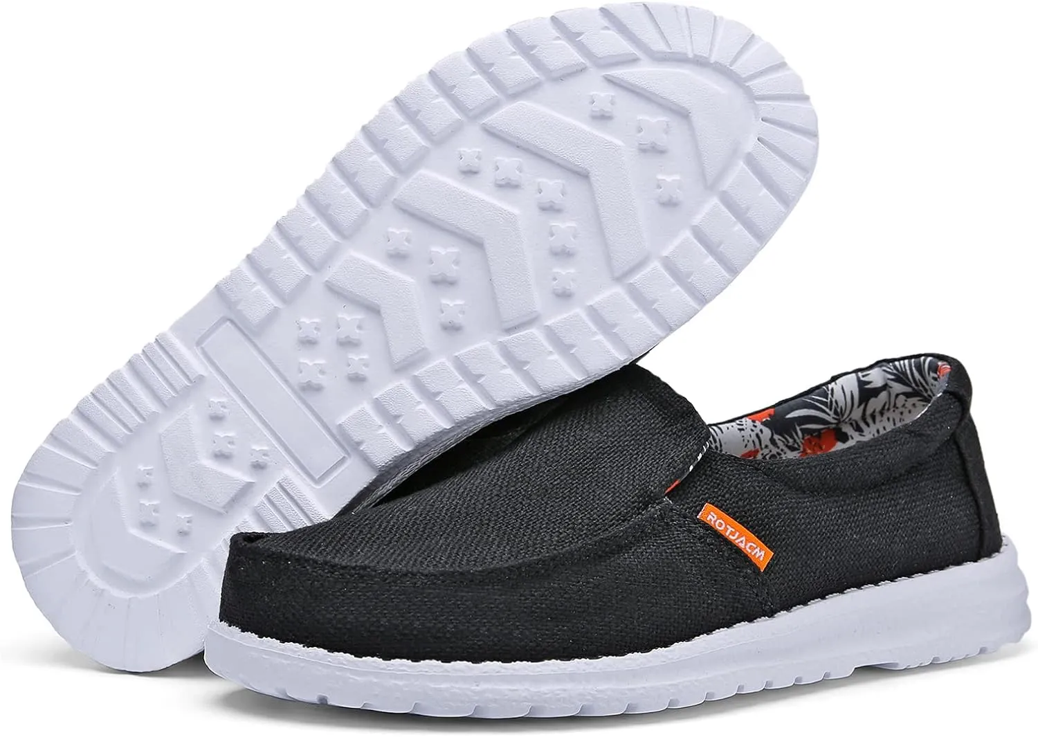 ROTJACM Women's Casual Comfortable Canvas Slip On Moc-Toe Loafers Blue US 5.5 to US 11