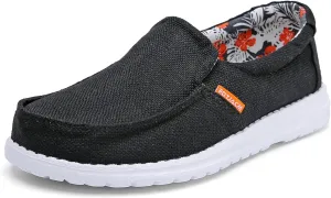 ROTJACM Women's Casual Comfortable Canvas Slip On Moc-Toe Loafers Blue US 5.5 to US 11