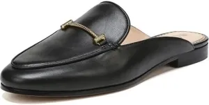 Sam Edelman Laurna Black Slip On Almond Toe Golden Accent Fashion Loafers