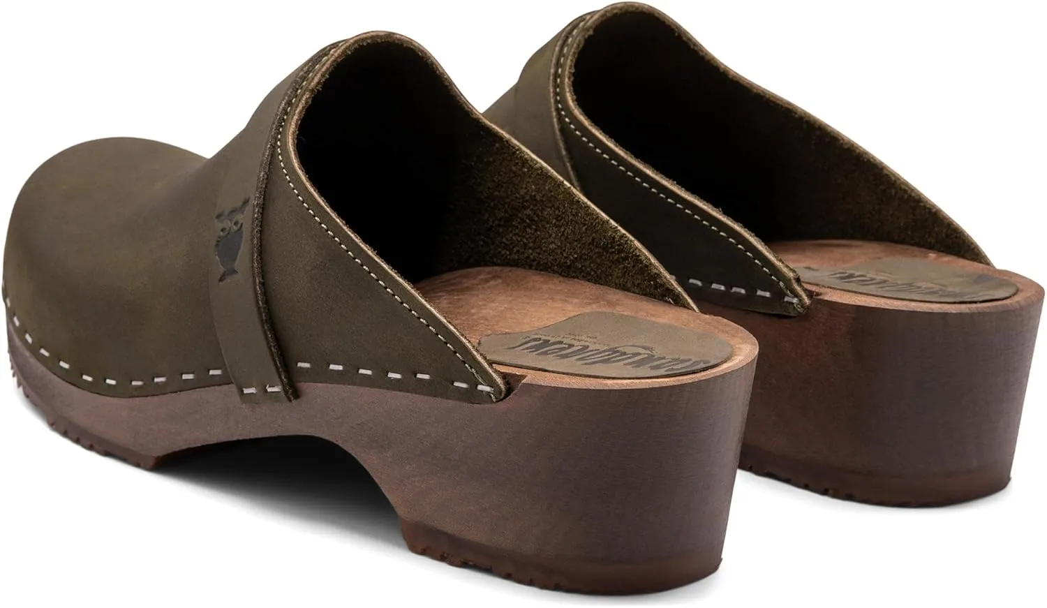 Sandgrens Handmade Swedish Wood Clogs for Men, Low Heel Mule | Malmö