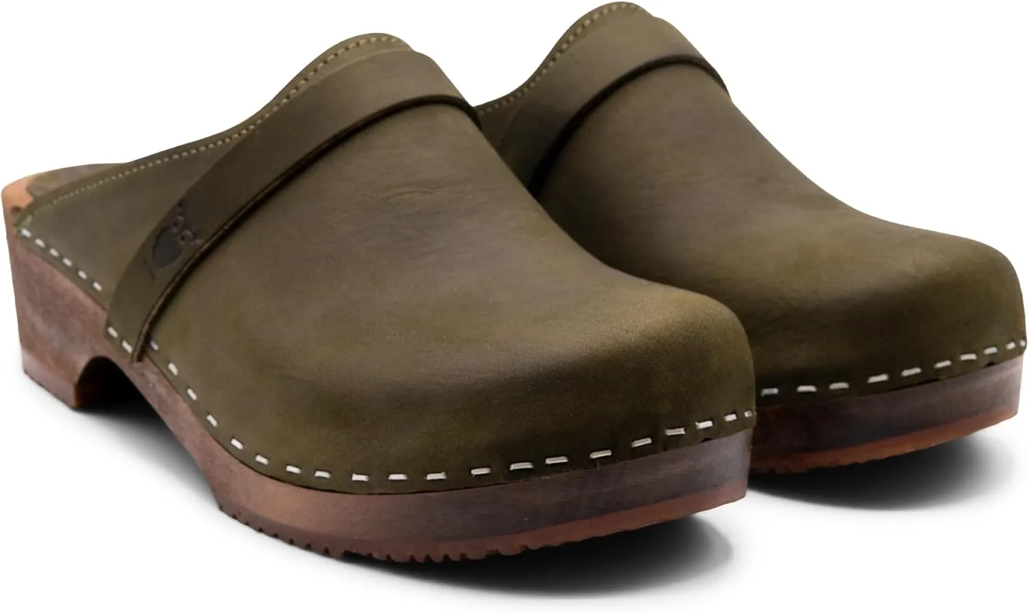 Sandgrens Handmade Swedish Wood Clogs for Men, Low Heel Mule | Malmö