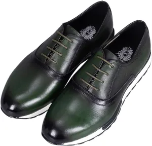 Santimon Men's Genuine Leather Wingtip Oxford Dress Shoes - Classic Brogue Business Formal Shoes for Wedding, Office- Comfortable Cushioned Insole