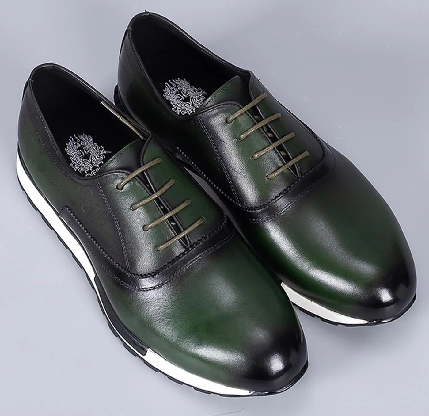 Santimon Men's Genuine Leather Wingtip Oxford Dress Shoes - Classic Brogue Business Formal Shoes for Wedding, Office- Comfortable Cushioned Insole