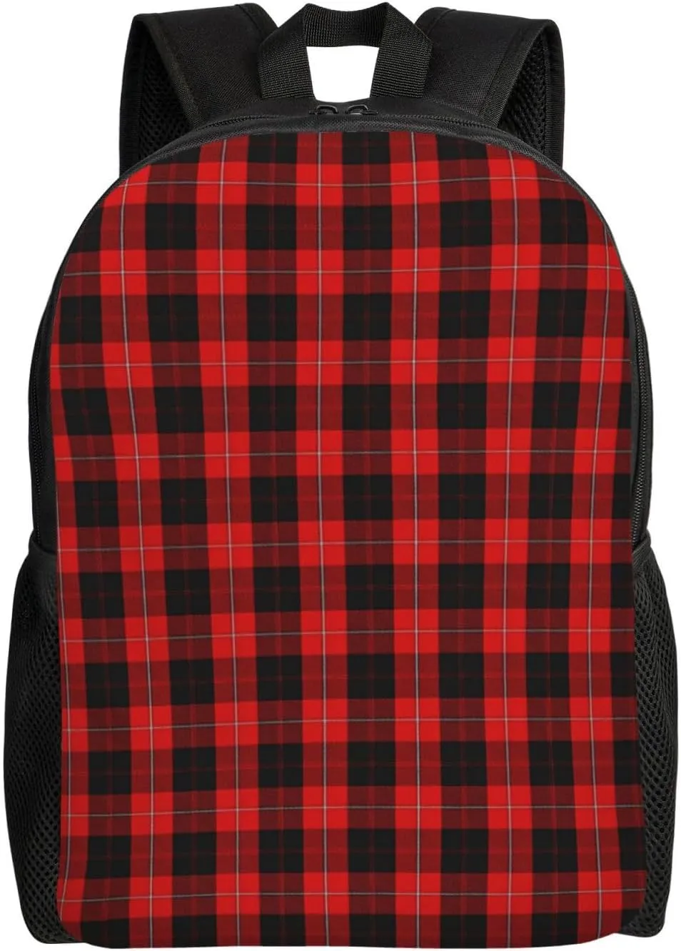 Scottish Clan Cunningham Red And Black Tartan Minimalist Laptop Backpack – Waterproof Business Travel Bag, Breathable Design, Modern Work & Leisure