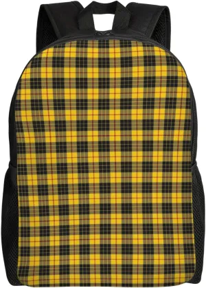 Scottish Clan Macleod Tartan Minimalist Laptop Backpack – Waterproof Business Travel Bag, Breathable Design, Modern Work & Leisure