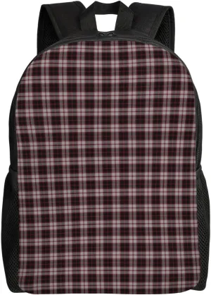 Scottish Clan Macpherson Tartan Minimalist Laptop Backpack – Waterproof Business Travel Bag, Breathable Design, Modern Work & Leisure