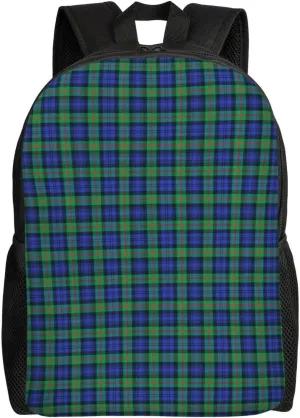 Scottish Clan Murray Tartan Plaid Minimalist Laptop Backpack – Waterproof Business Travel Bag, Breathable Design, Modern Work & Leisure