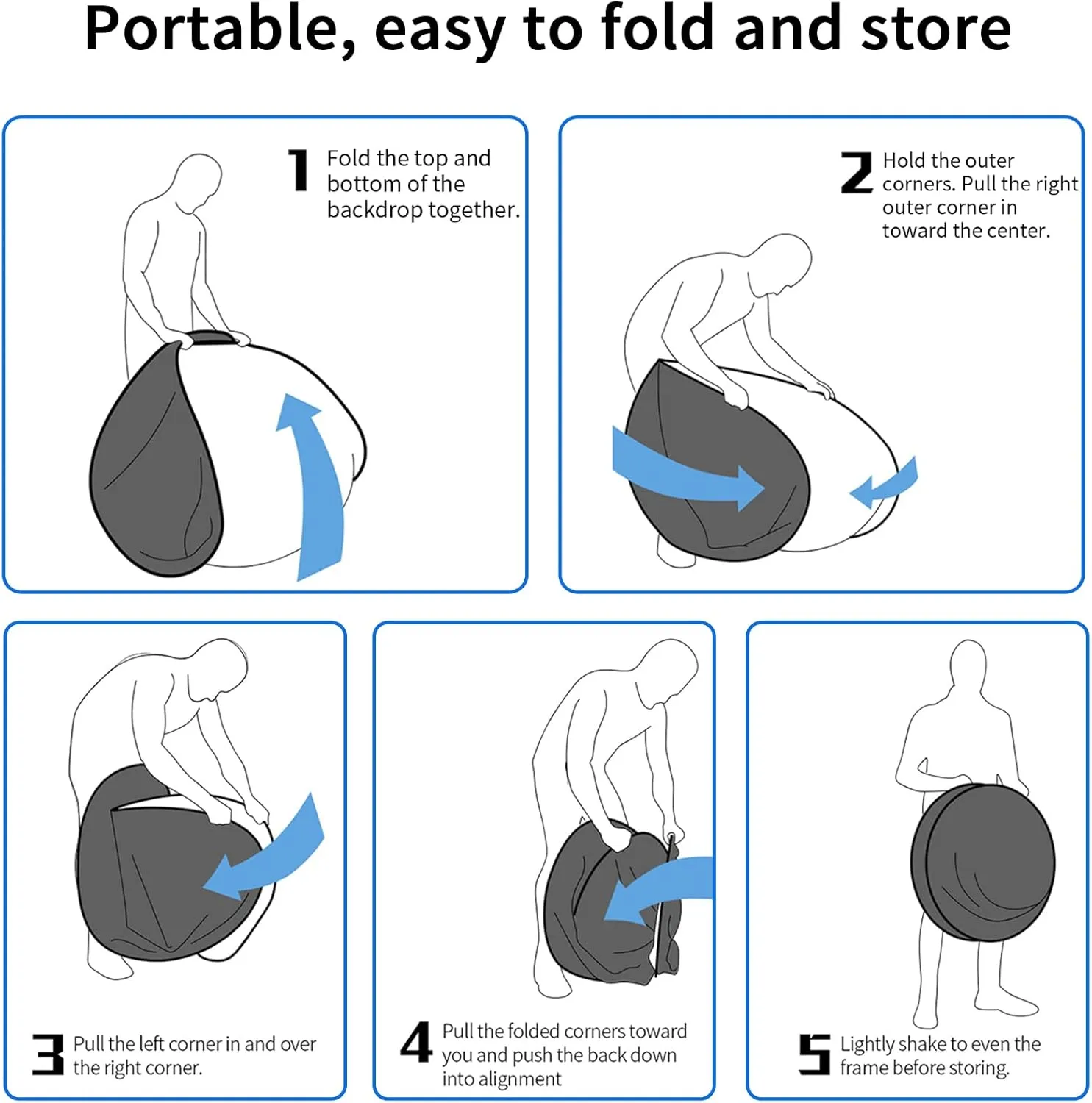 Selens Black White Backdrop 59x78.7inches Pop Up Collapsible Background with Carrying Bag for YouTube Streaming Photo Studio Portrait Indoor Photography Foldable Pop Out Panel Reversible Backdrop