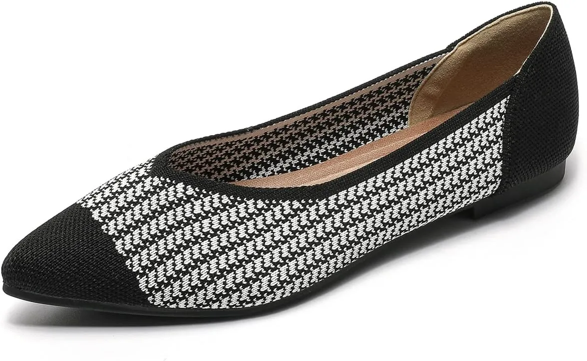 Semwiss Women's Ballet Flats Comfortable Casual Dressy Shoes,Work Flats Office Shoes Pointed Toe Leopard Flats.