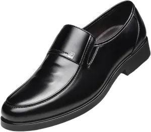 Shoes Dress Oxford for Men Men's Formal Slip-On Oxford Shoes, Round Toe Brogue Design, New Block Heel Non-Slip Low Top Business Shoes