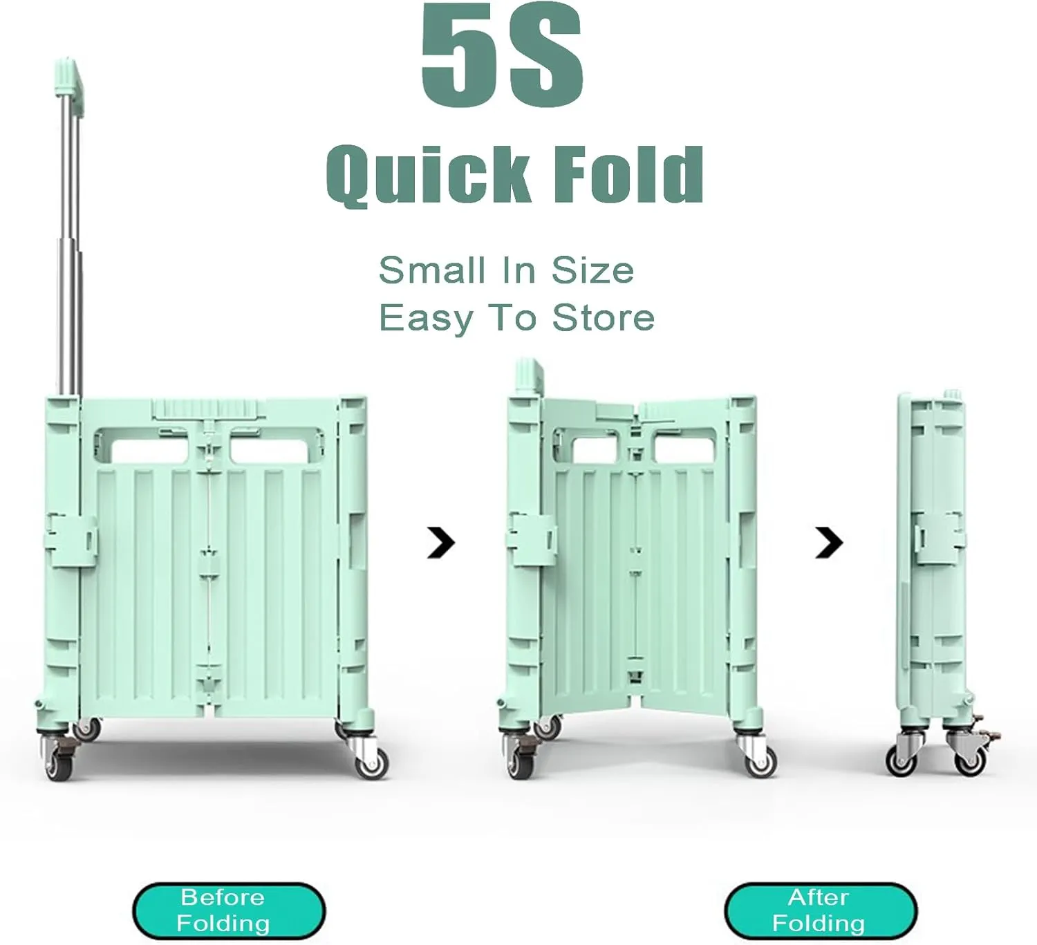 Shopping Trolley Box on Wheels, Plastic Book Trolley Secure Lid 50kg Loading 65L Capacity Collapsible climbing stairs Grocery Bags for Shopping, Moving, Storage, Office T (Pink 45L)