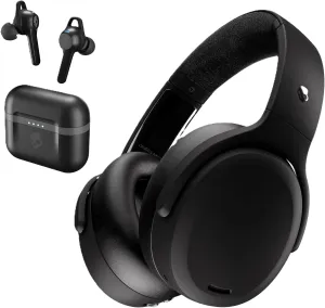 Skullcandy Crusher ANC2 Sensory Bass Active Noise Canceling Over-Ear Headphones Indy Evo in-Ear Headphones Bundle - Black