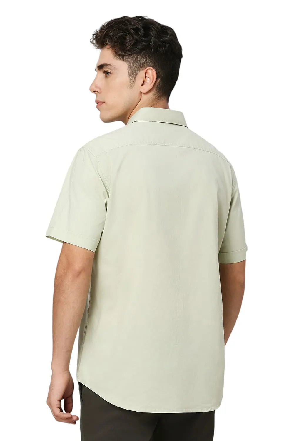 Slim Fit Cotton Oxford Halfsleeves Shirt