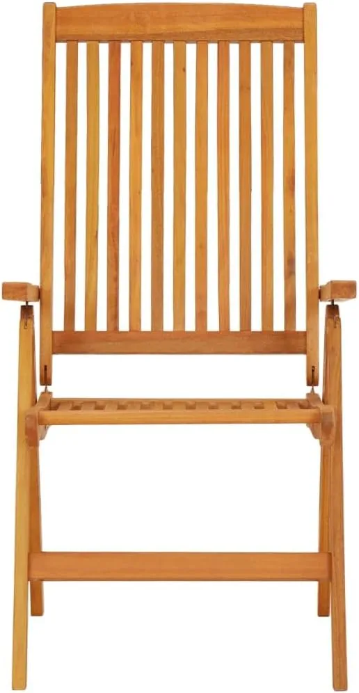 Solid Wood Folding Patio Chairs 2-Pack Adjustable Reclining Eucalyptus Outdoor Lounge Chairs for Garden Poolside and Backyard