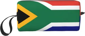 South African flag print Multi-Purpose Cosmetic Bag with Zipper Canvas Makeup Bags, Travel Toiletry Pouch, Pencil Bags
