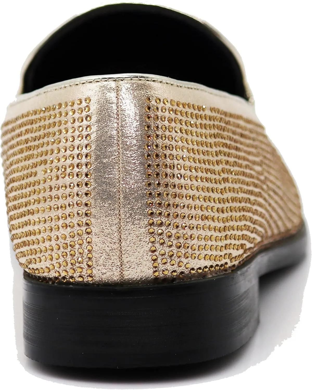 SPK24 Men Vintage Spikes Sparkle Formal Tuxedo Stage Fashion Slip On Loafer Dress Shoes