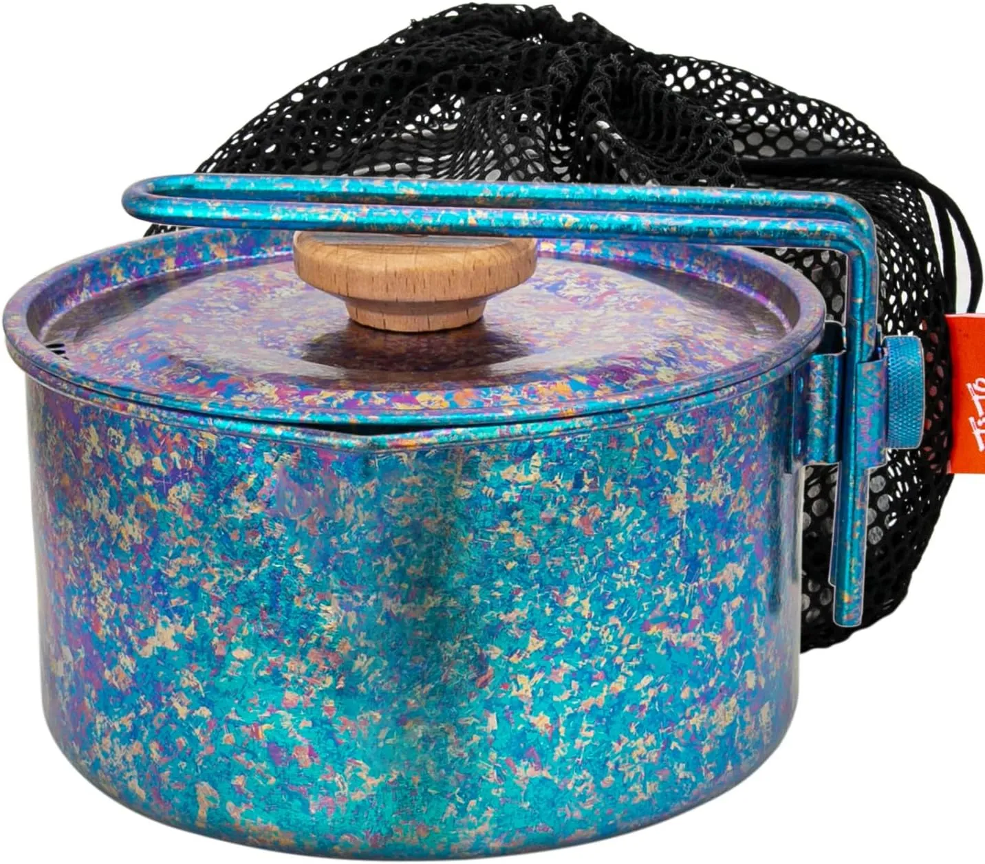TiTo Titanium Camping Pot Lunch Box with Lid & Folding Handle Ultralight Portable Outdoor Heated Bowl for Hiking Backpacking Picnic Travel Adventure Cookware Bento Box